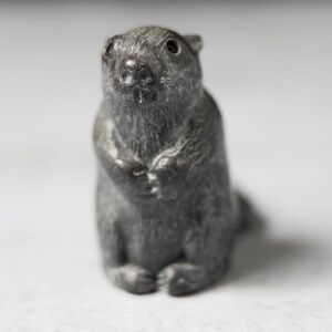 Beaver Sculpture Figurine Wolf Original Handmade Canada 2.25" soapstone
